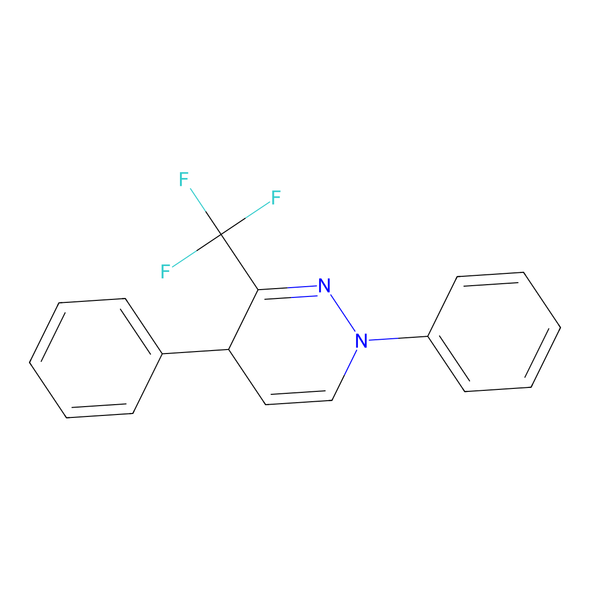1,4-Diphenyl-3-(trifluoromethyl)-1,4-dihydropyridazine molecular structure, CAS 1377791-70-2