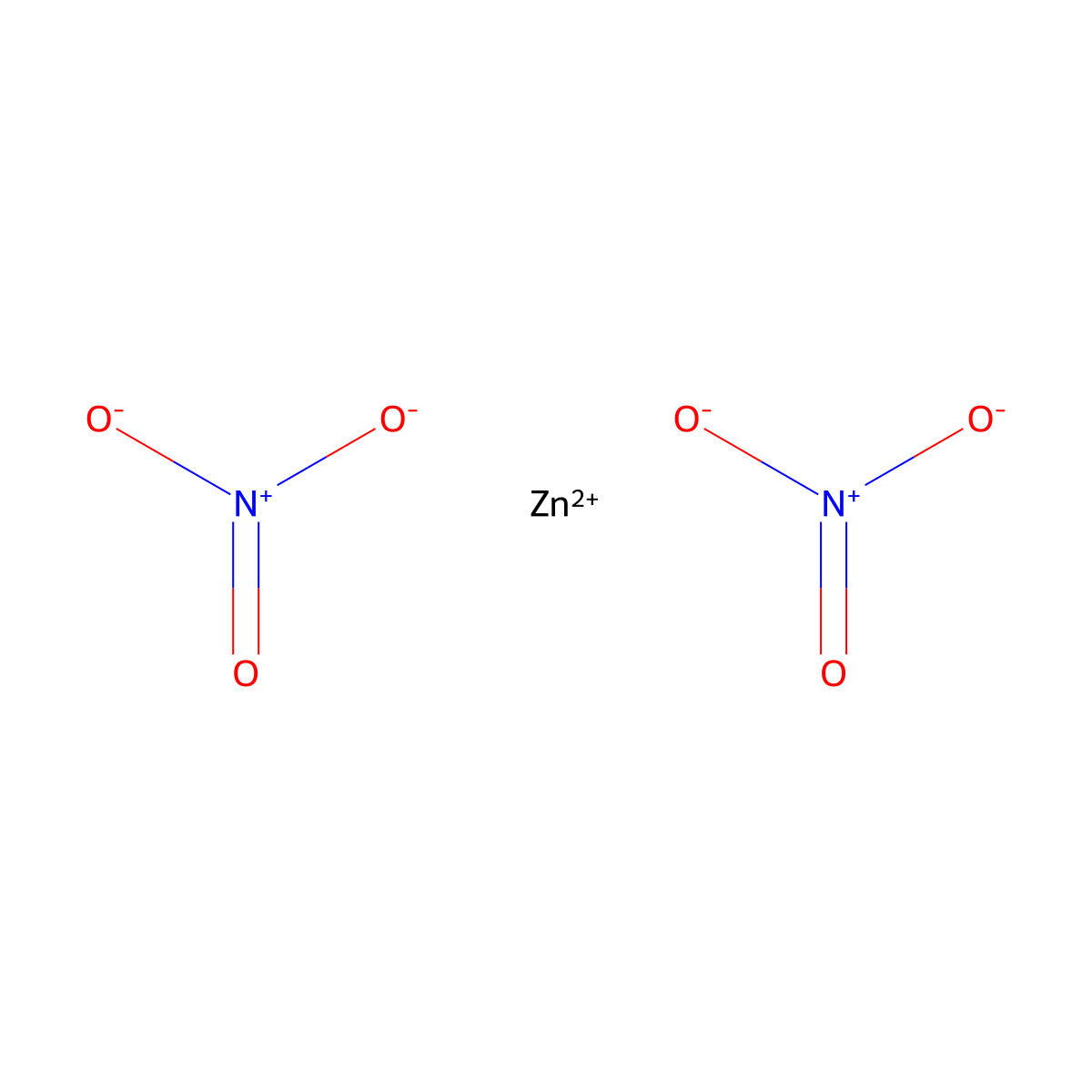 Zinc Nitrate molecular structure, CAS 13778-30-8