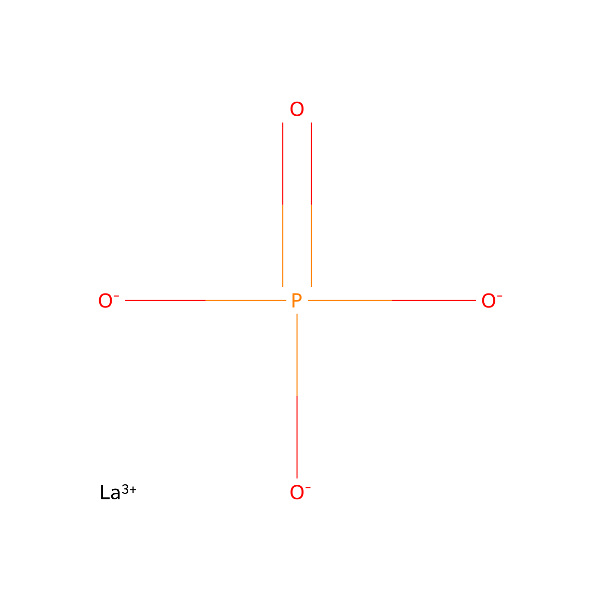 lanthanum(III) phosphate molecular structure, CAS 13778-59-1