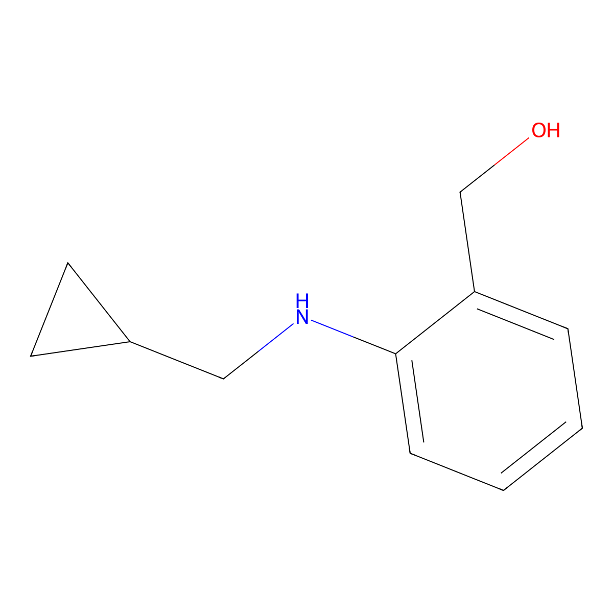 {2-[(Cyclopropylmethyl)amino]phenyl}methanol molecular structure, CAS 137782-25-3