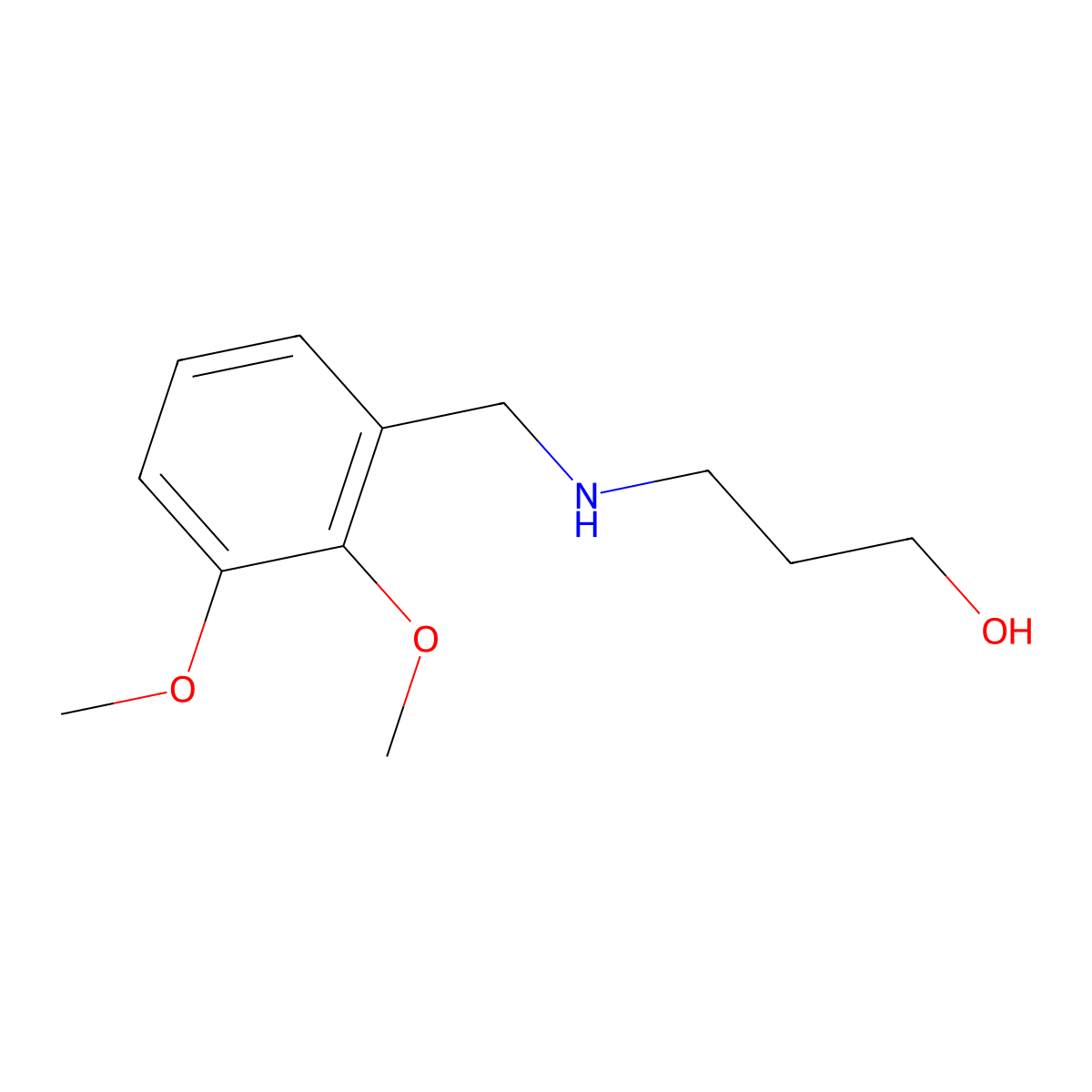 3-(2,3-Dimethoxy-benzylamino)-propan-1-ol molecular structure, CAS 137788-51-3
