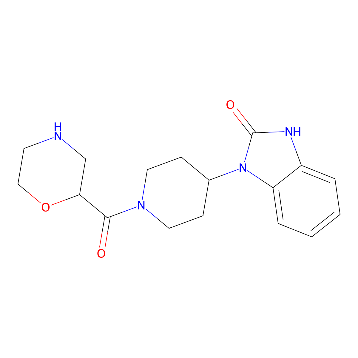 1-[1-(2-morpholinylcarbonyl)-4-piperidinyl]-1,3-dihydro-2H-benzimidazol-2-one molecular structure, CAS 1377899-14-3