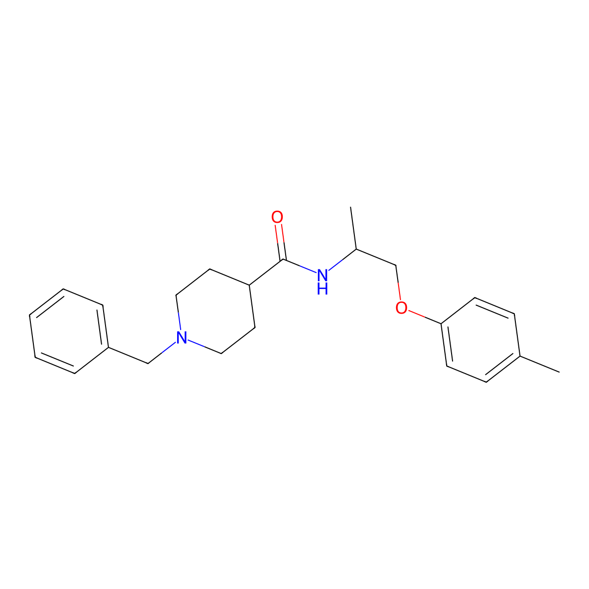 1-benzyl-N-[1-(4-methylphenoxy)propan-2-yl]piperidine-4-carboxamide molecular structure, CAS 1377910-70-7