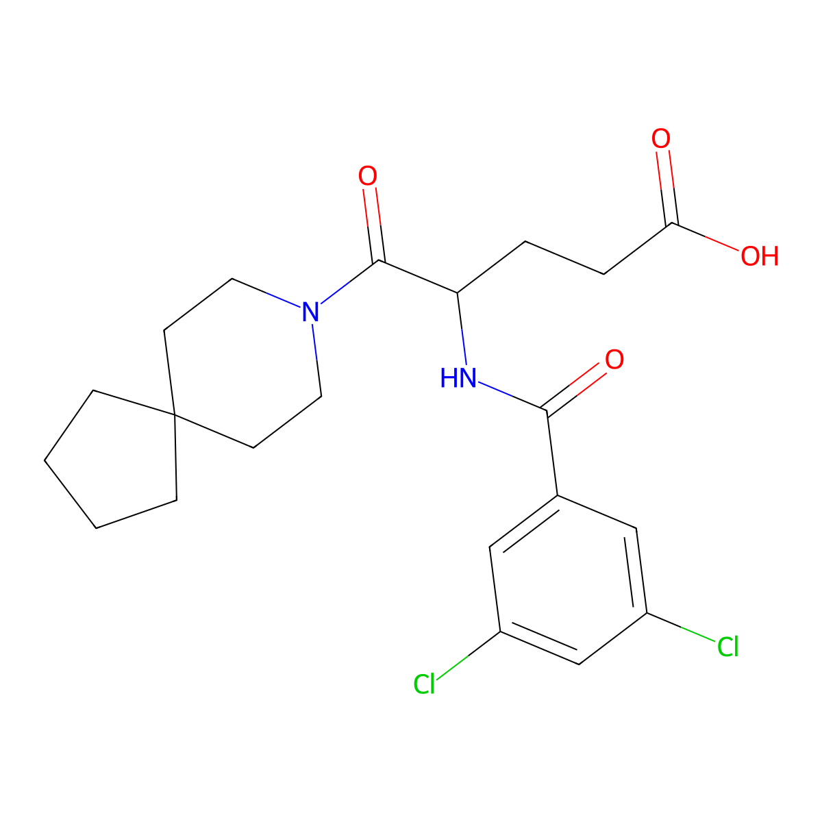 Spiroglumide molecular structure, CAS 137795-35-8