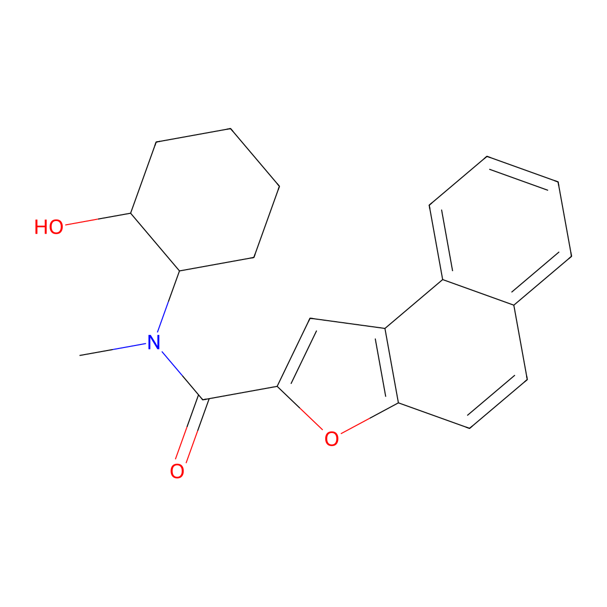 N-(2-hydroxycyclohexyl)-N-methylnaphtho[2,1-b]furan-2-carboxamide molecular structure, CAS 1377952-15-2