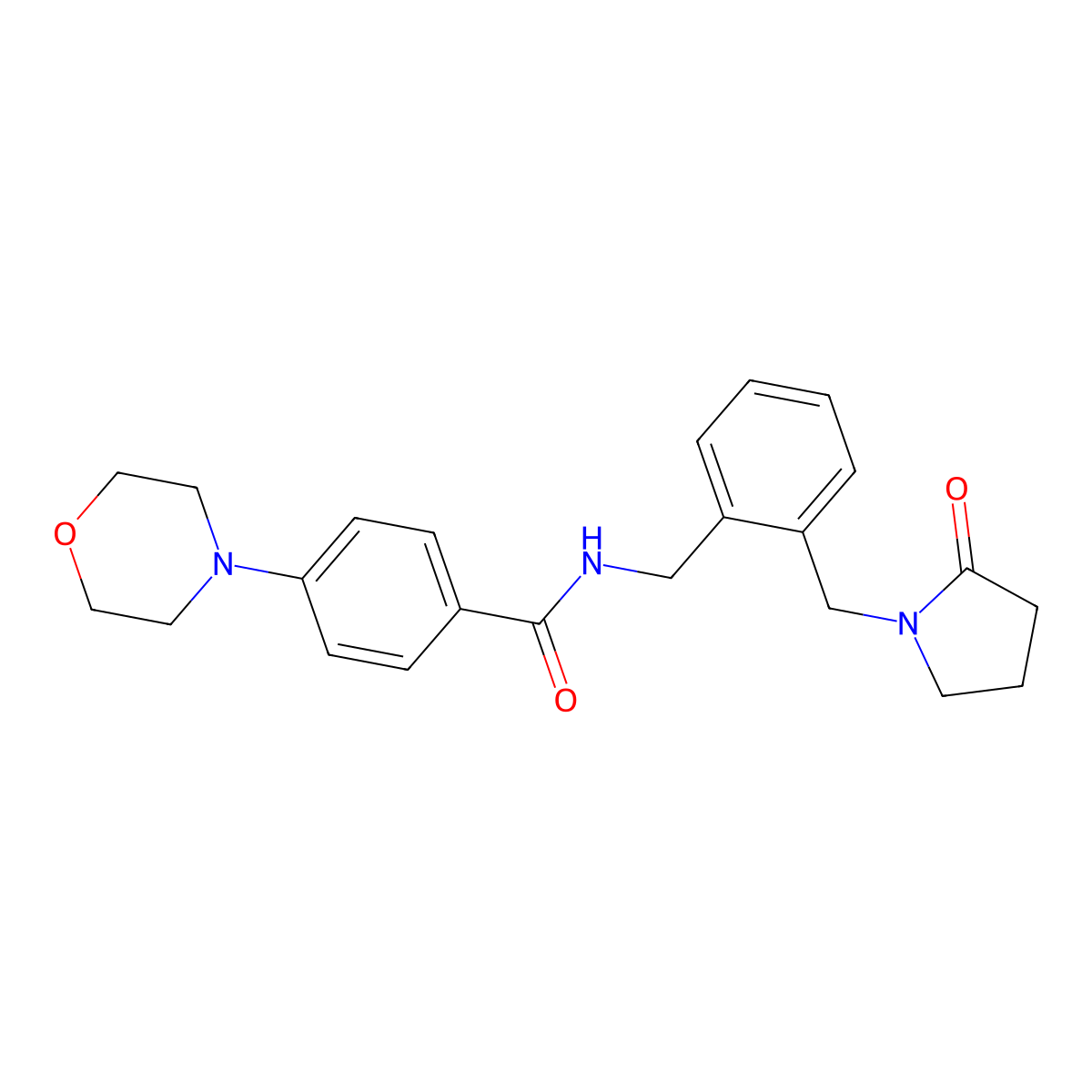 4-(morpholin-4-yl)-N-{2-[(2-oxopyrrolidin-1-yl)methyl]benzyl}benzamide molecular structure, CAS 1377955-20-8