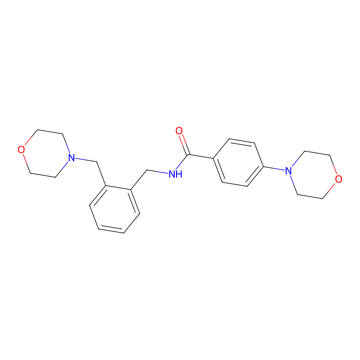 4-(morpholin-4-yl)-N-[2-(morpholin-4-ylmethyl)benzyl]benzamide molecular structure, CAS 1377955-28-6