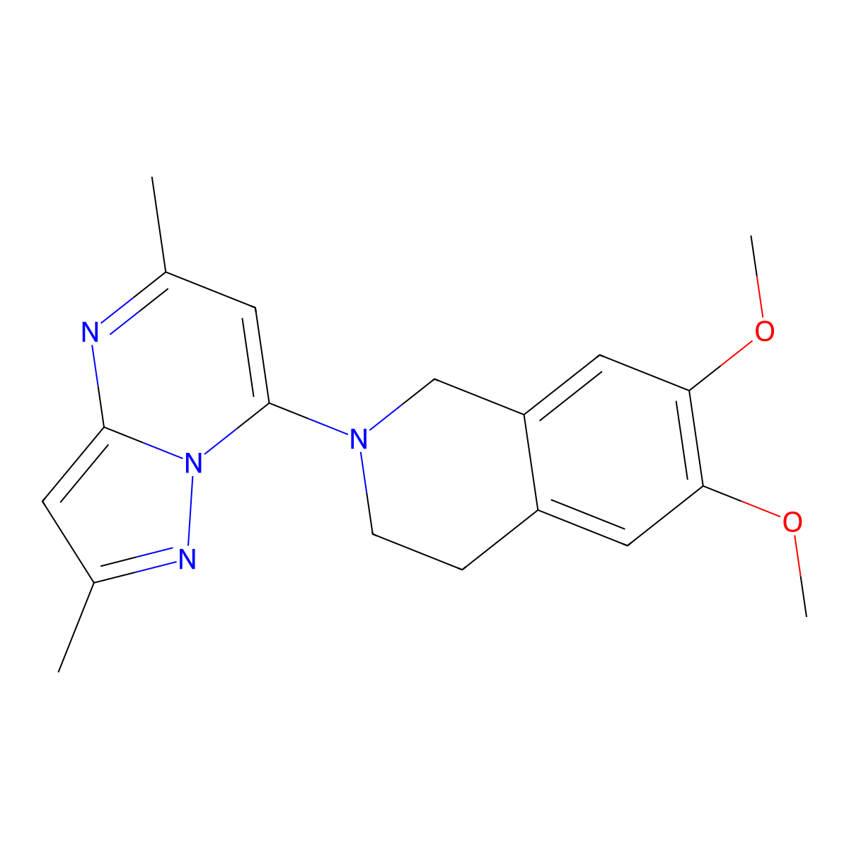 2-{2,5-Dimethylpyrazolo[1,5-a]pyrimidin-7-yl}-6,7-dimethoxy-1,2,3,4-tetrahydroisoquinoline molecular structure, CAS 1377955-98-0