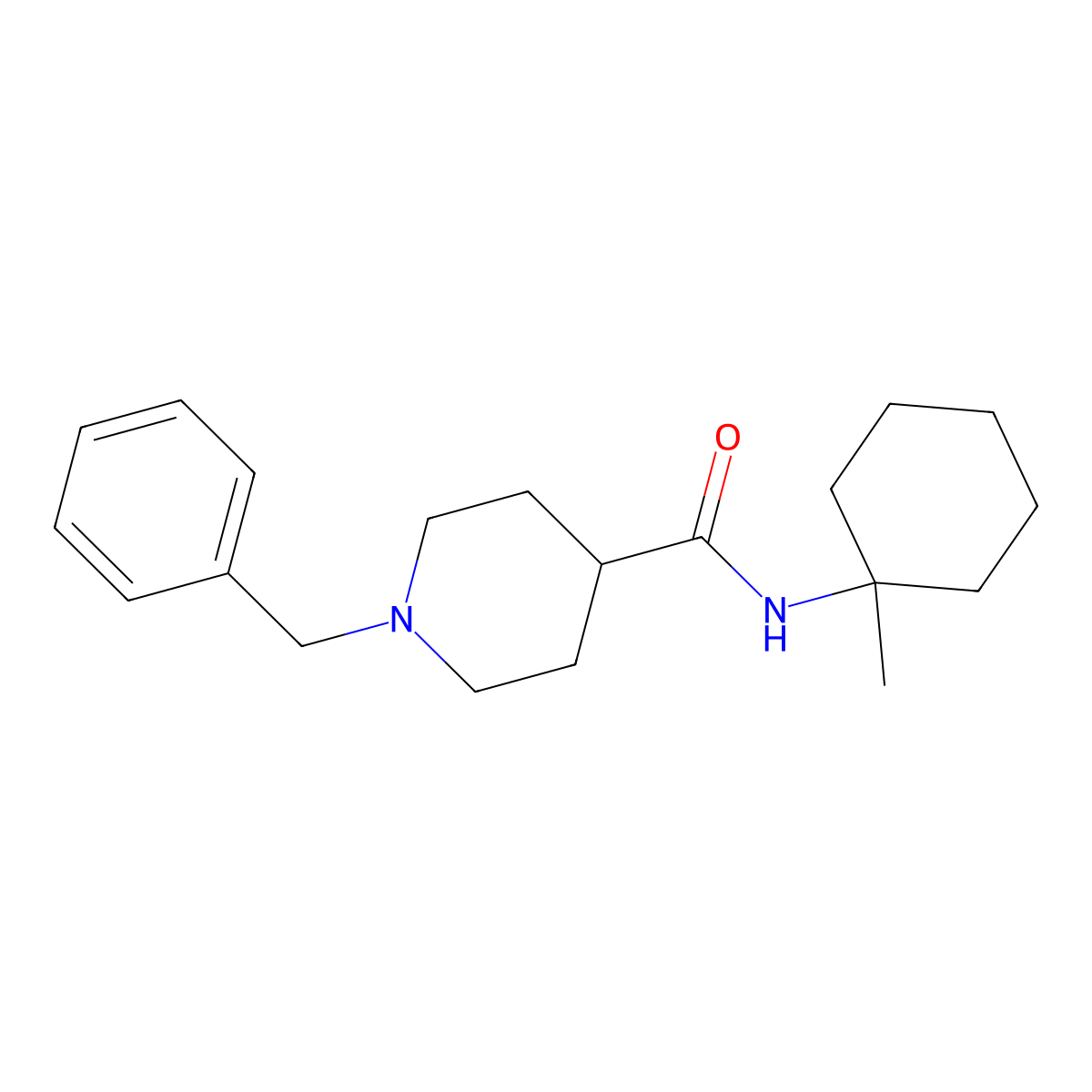 1-benzyl-N-(1-methylcyclohexyl)piperidine-4-carboxamide molecular structure, CAS 1377957-41-9