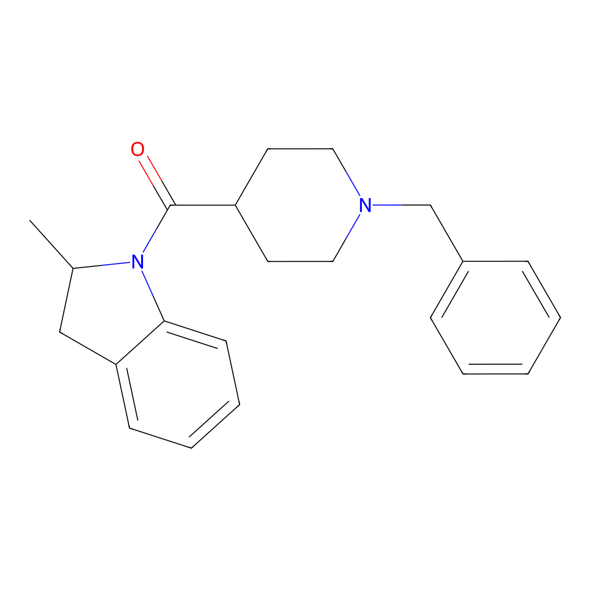 (1-benzylpiperidin-4-yl)(2-methyl-2,3-dihydro-1H-indol-1-yl)methanone molecular structure, CAS 1377957-67-9