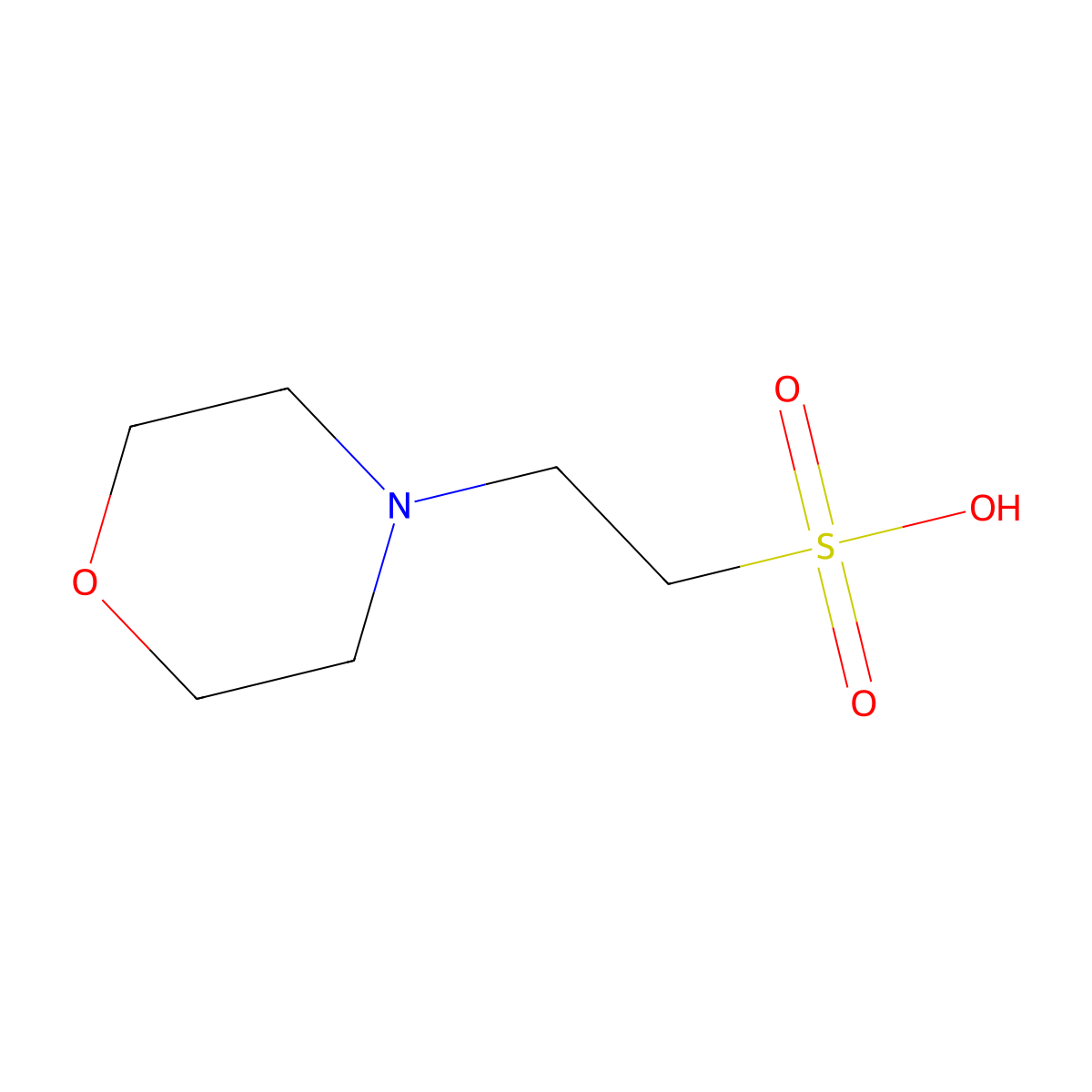 4-Morpholineethanesulfonic acid molecular structure, CAS 137796-01-1
