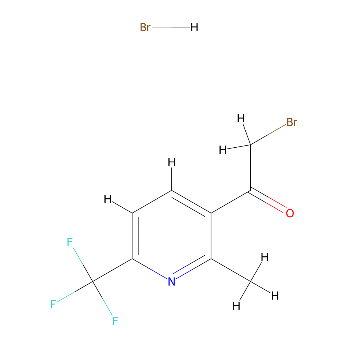 2-Bromo-1-[2-methyl-6-(trifluoromethyl)pyridin-3-yl]ethanone hydrobromide molecular structure, CAS 1377962-47-4