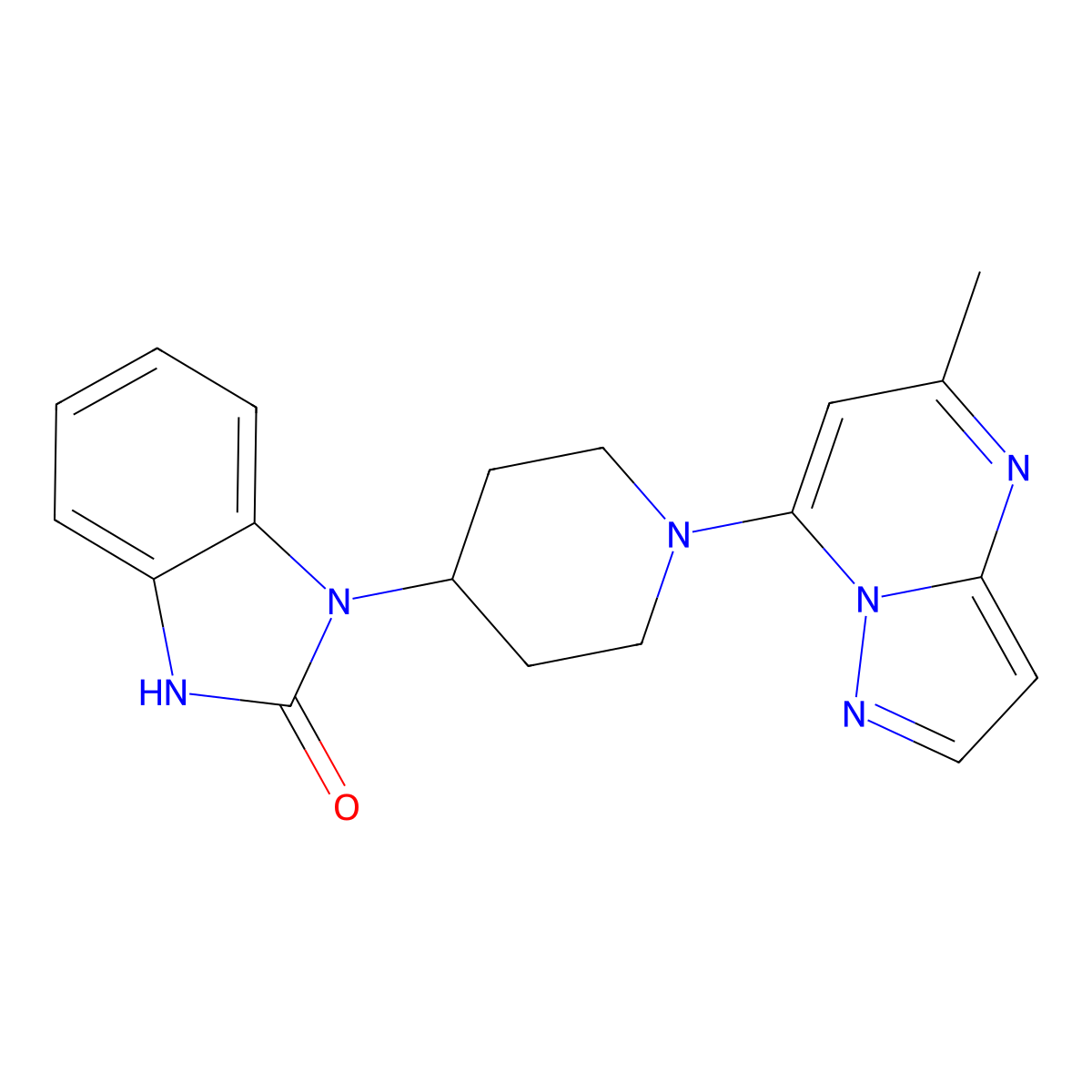 1-[1-(5-methylpyrazolo[1,5-a]pyrimidin-7-yl)piperidin-4-yl]-1,3-dihydro-2H-benzimidazol-2-one molecular structure, CAS 1377969-38-4