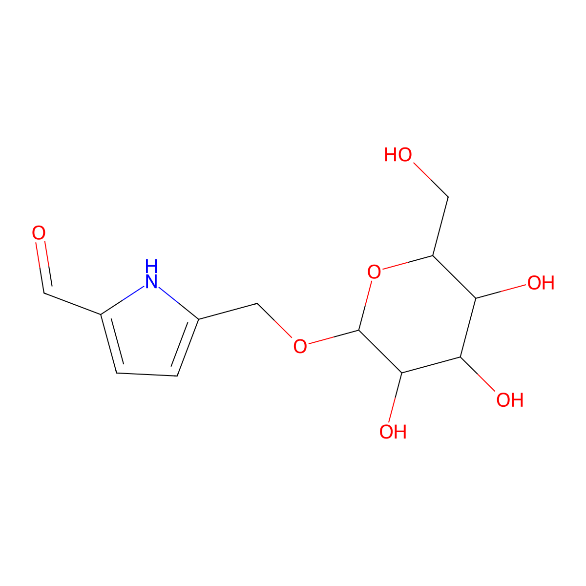 5-((alpha-D-galactopyranosyloxy)methyl)-1H-pyrrole-2-carbaldehyde molecular structure, CAS 1377977-55-3