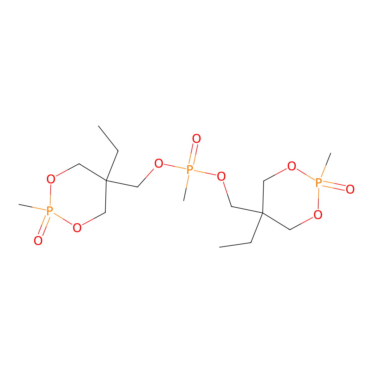 Bis((5-ethyl-2-methyl-1,3,2-dioxaphosphorinan-5-yl)methyl) methyl phosphonate P,P'-dioxide molecular structure, CAS 137801-91-3