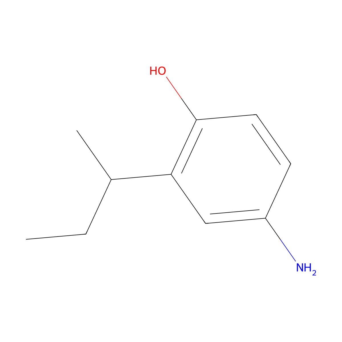 4-Amino-2-(butan-2-yl)phenol molecular structure, CAS 13781-16-3