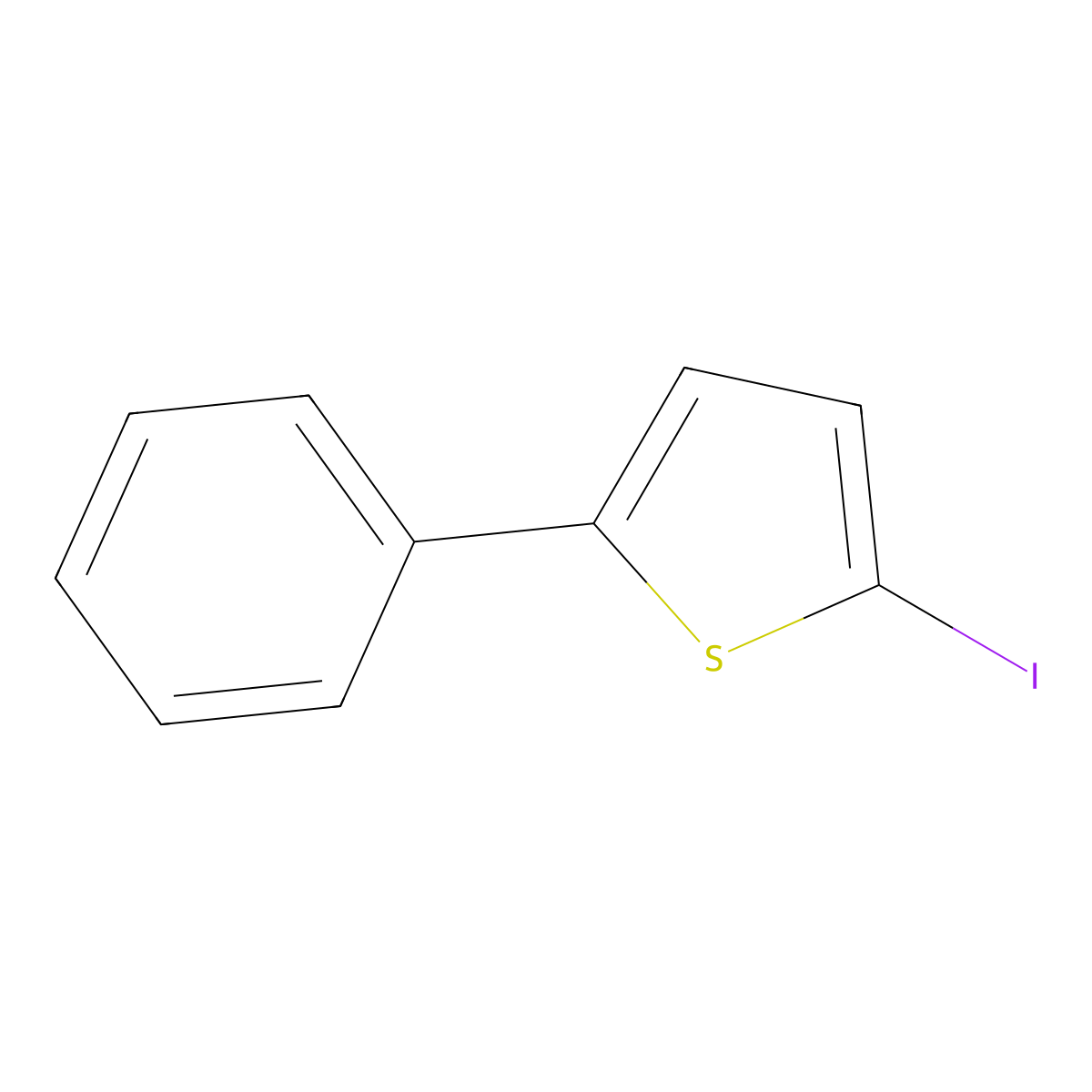 2-Iodo-5-phenylthiophene molecular structure, CAS 13781-37-8