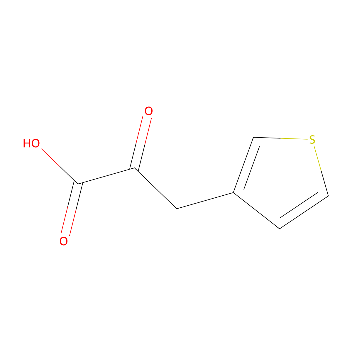 2-Oxo-3-(thiophen-3-yl)propanoic acid molecular structure, CAS 13781-71-0
