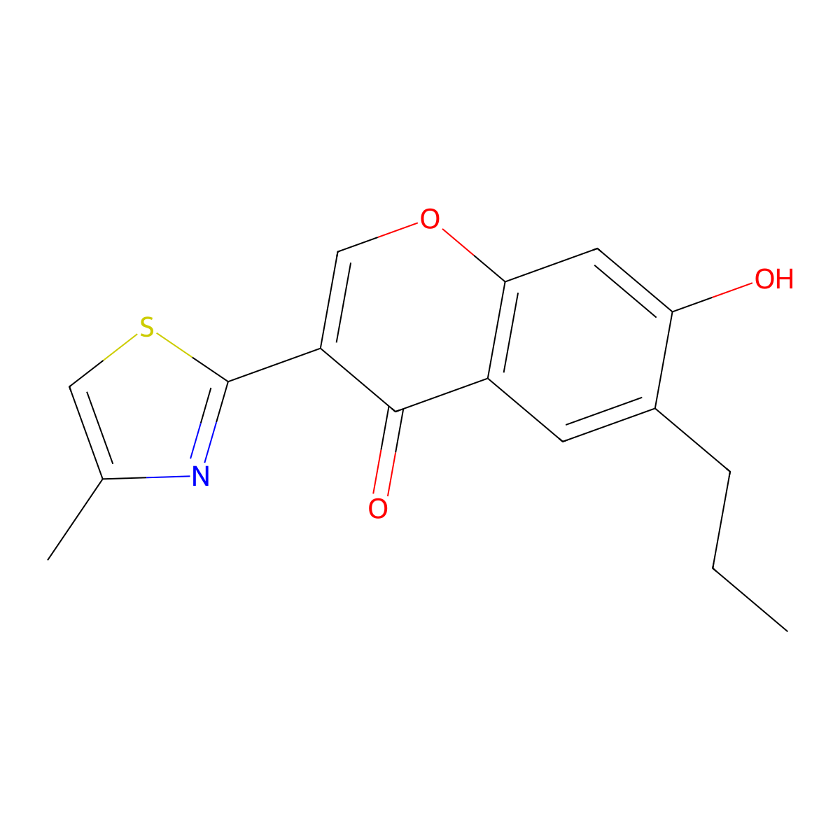 7-hydroxy-3-(4-methyl-1,3-thiazol-2-yl)-6-propyl-4H-chromen-4-one molecular structure, CAS 137812-01-2