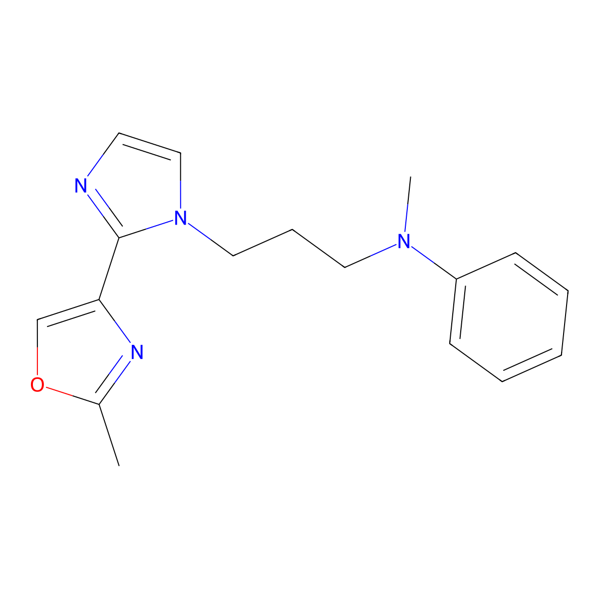N-methyl-N-{3-[2-(2-methyl-1,3-oxazol-4-yl)-1H-imidazol-1-yl]propyl}aniline molecular structure, CAS 1378154-48-3