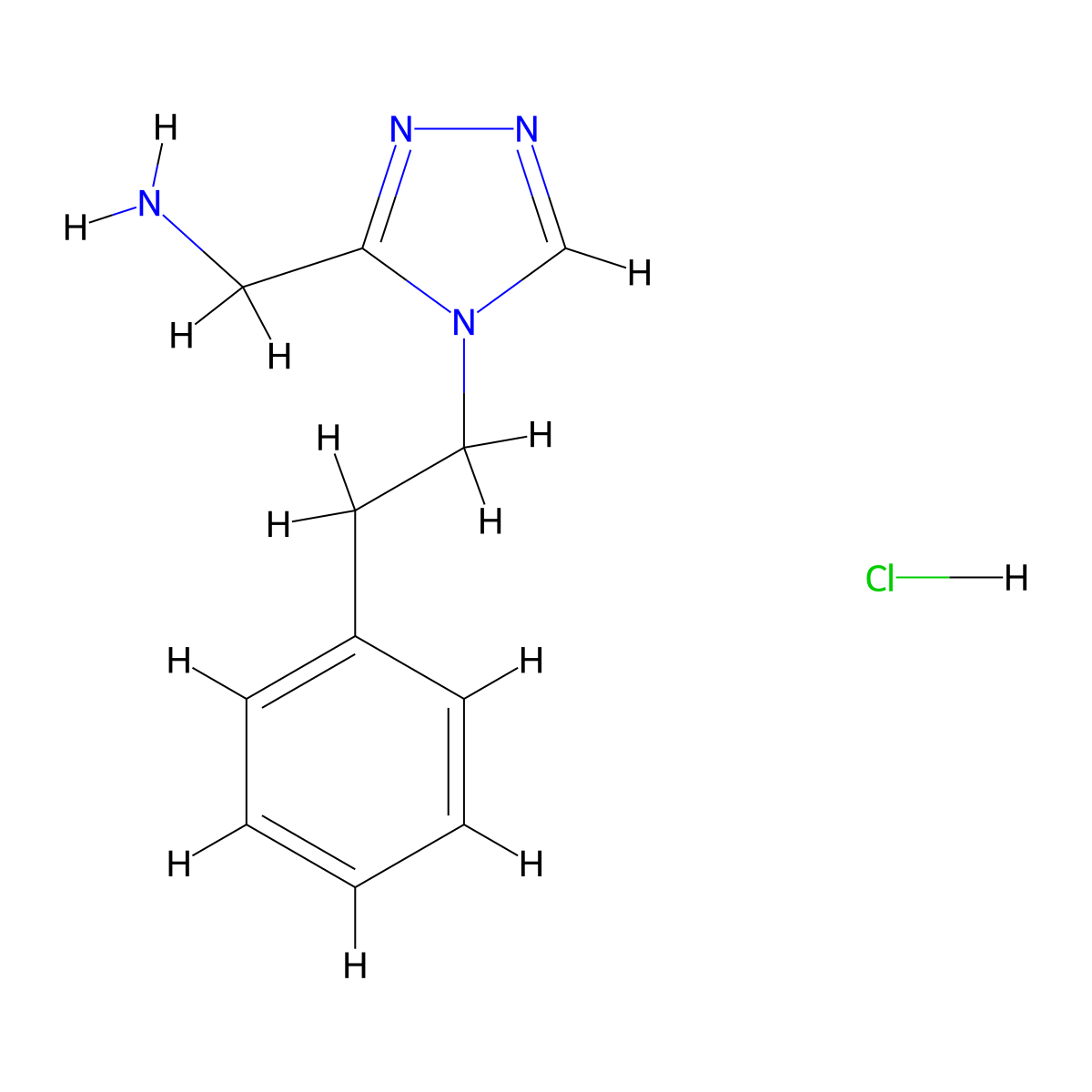 (4-Phenethyl-4H-1,2,4-triazol-3-yl)methanamine hydrochloride molecular structure, CAS 1378180-02-9