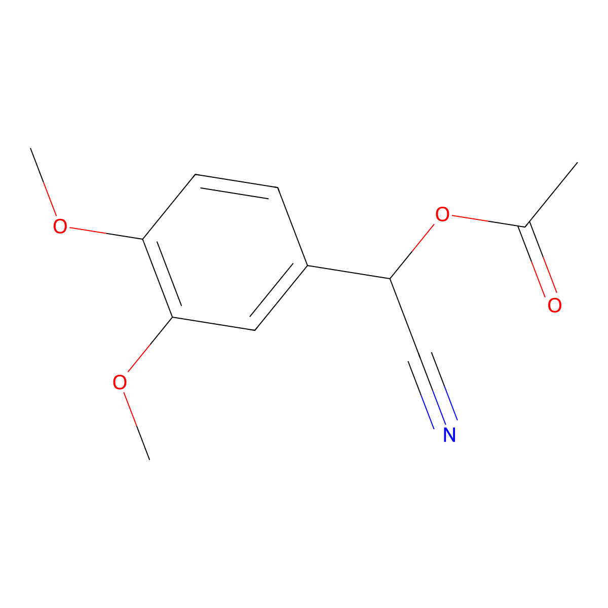 alpha-Acetoxy-(3,4-dimethoxyphenyl)acetonitrile molecular structure, CAS 13782-40-6