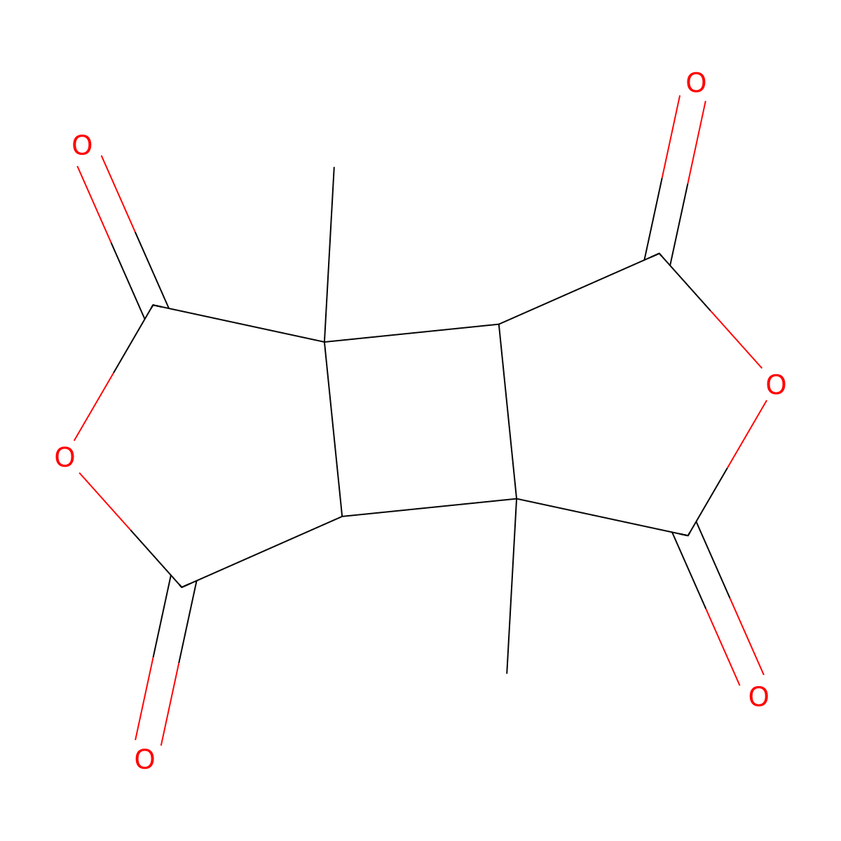 3A,6a-dimethyltetrahydrocyclobuta[1,2-c:3,4-c']difuran-1,3,4,6-tetraone molecular structure, CAS 137820-87-2