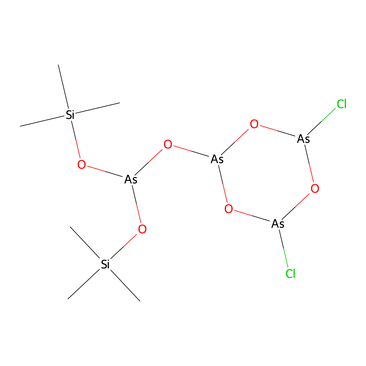 1,3,5,2,4,6-Trioxatriarsenane, 2-((bis((trimethylsilyl)oxy)arsino)oxy)-4,6-dichloro- molecular structure, CAS 137823-42-8