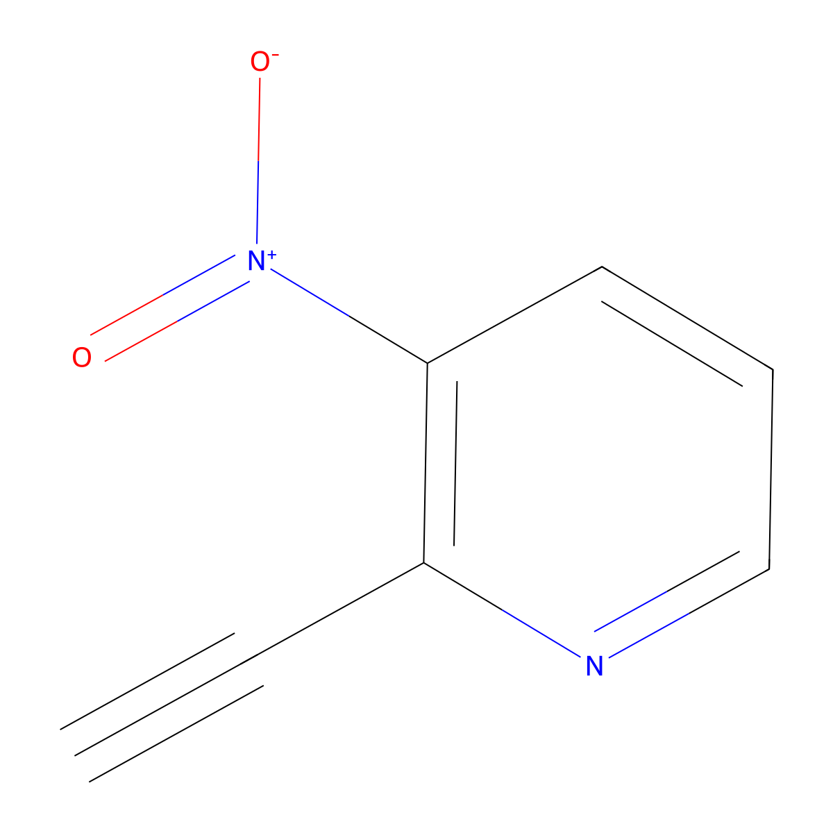 2-Ethynyl-3-nitropyridine molecular structure, CAS 1378237-39-8