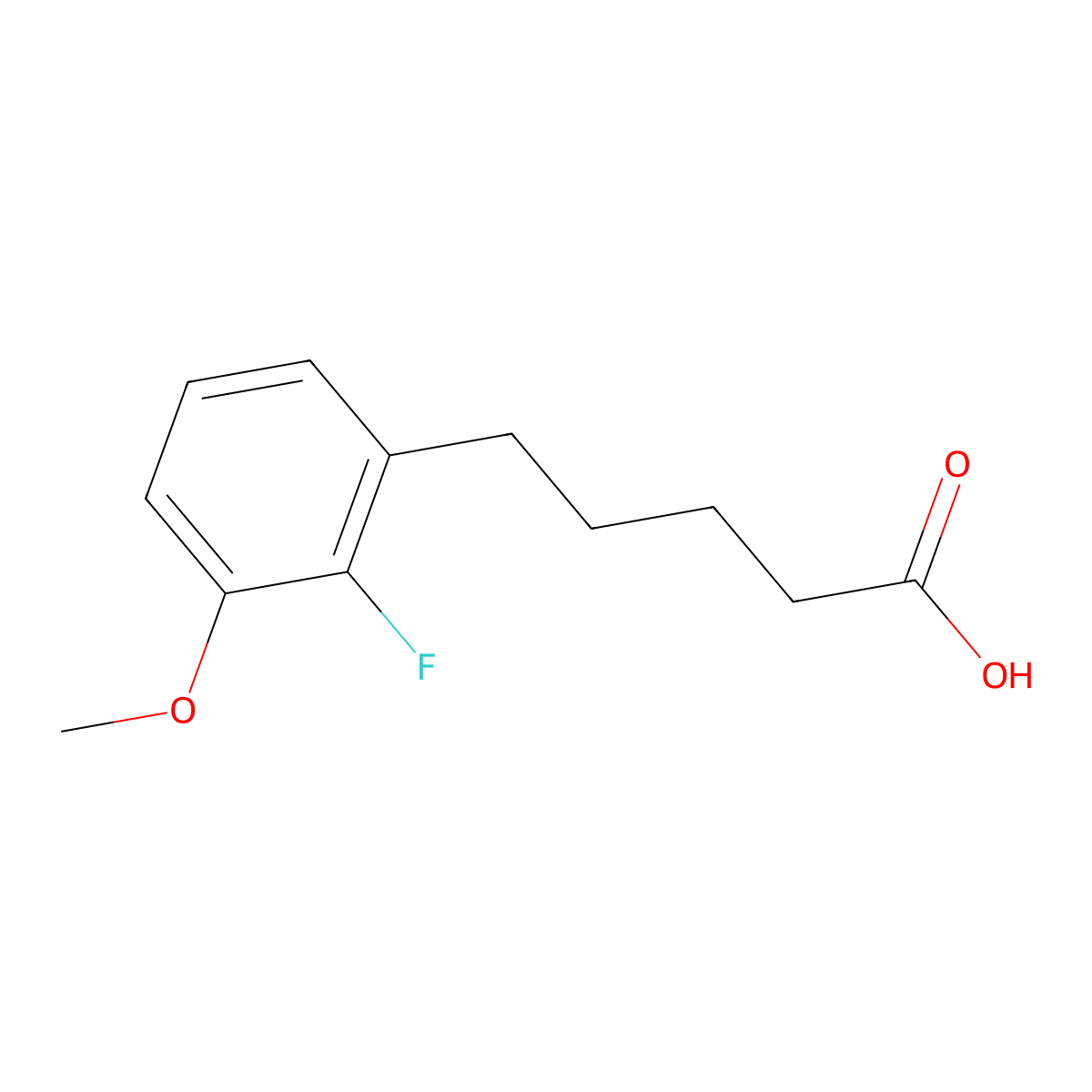 5-(2-Fluoro-3-methoxyphenyl)pentanoic acid molecular structure, CAS 1378238-85-7