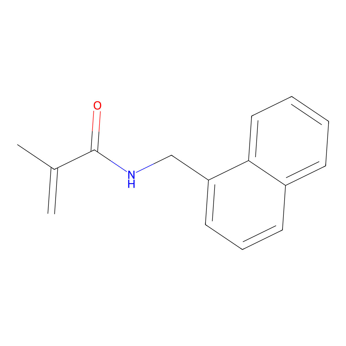 2-Propenamide, 2-methyl-N-(1-naphthalenylmethyl)- molecular structure, CAS 137824-05-6