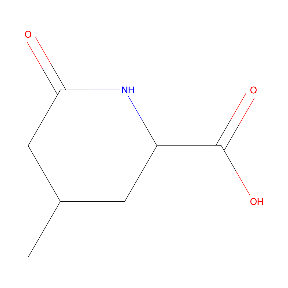 4-Methyl-6-oxopiperidine-2-carboxylic acid molecular structure, CAS 1378252-68-6