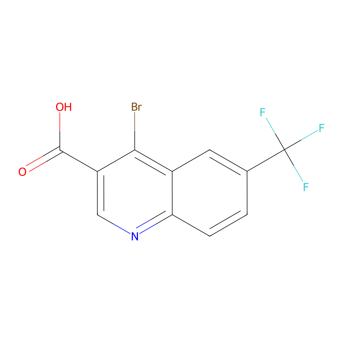 4-Bromo-6-(trifluoromethyl)quinoline-3-carboxylic acid molecular structure, CAS 1378254-67-1