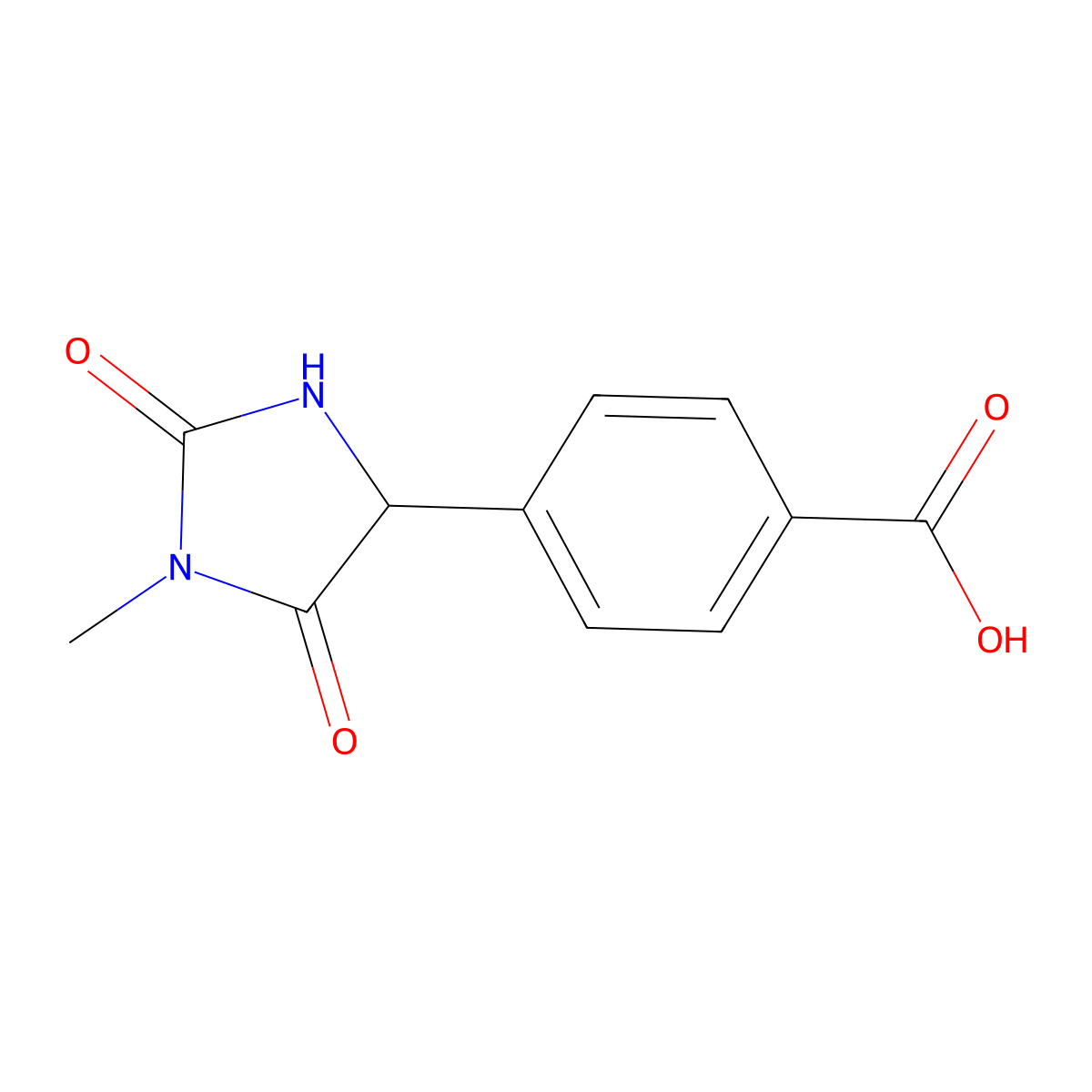 4-(1-Methyl-2,5-dioxoimidazolidin-4-yl)benzoic acid molecular structure, CAS 1378254-68-2
