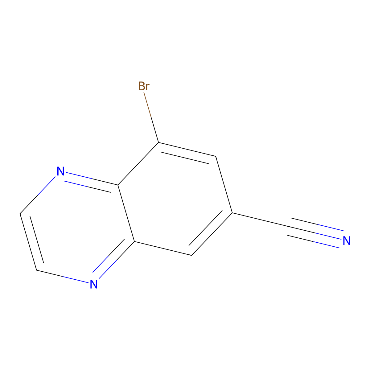 8-Bromoquinoxaline-6-carbonitrile molecular structure, CAS 1378254-84-2