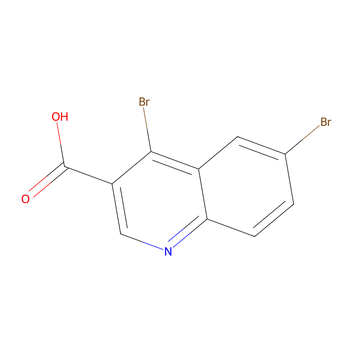4,6-Dibromoquinoline-3-carboxylic acid molecular structure, CAS 1378254-96-6