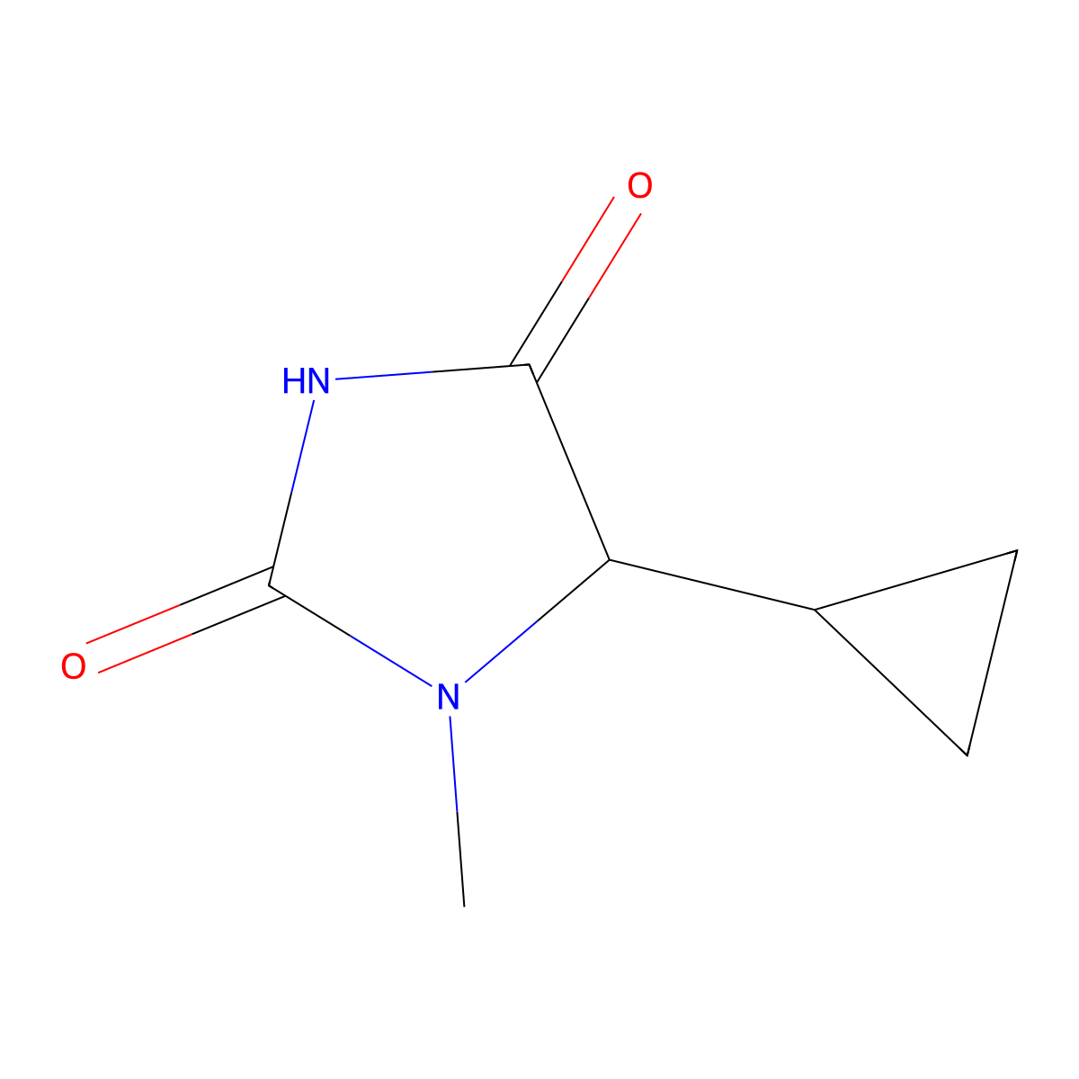 5-Cyclopropyl-1-methylimidazolidine-2,4-dione molecular structure, CAS 1378254-98-8