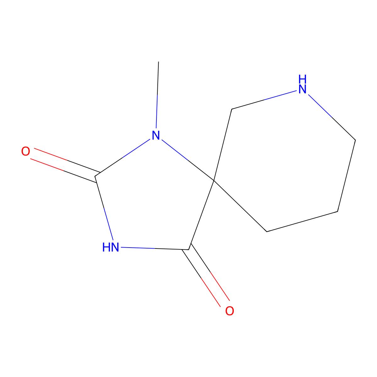 1-Methyl-1,3,7-triazaspiro[4.5]decane-2,4-dione molecular structure, CAS 1378255-15-2