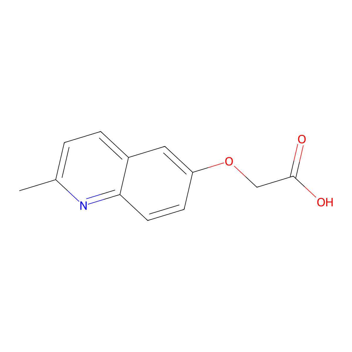 2-((2-Methylquinolin-6-yl)oxy)acetic acid molecular structure, CAS 1378255-17-4