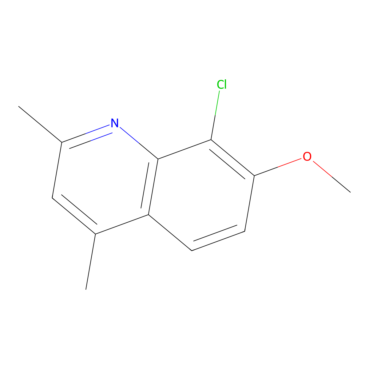 8-Chloro-7-methoxy-2,4-dimethylquinoline molecular structure, CAS 1378255-18-5