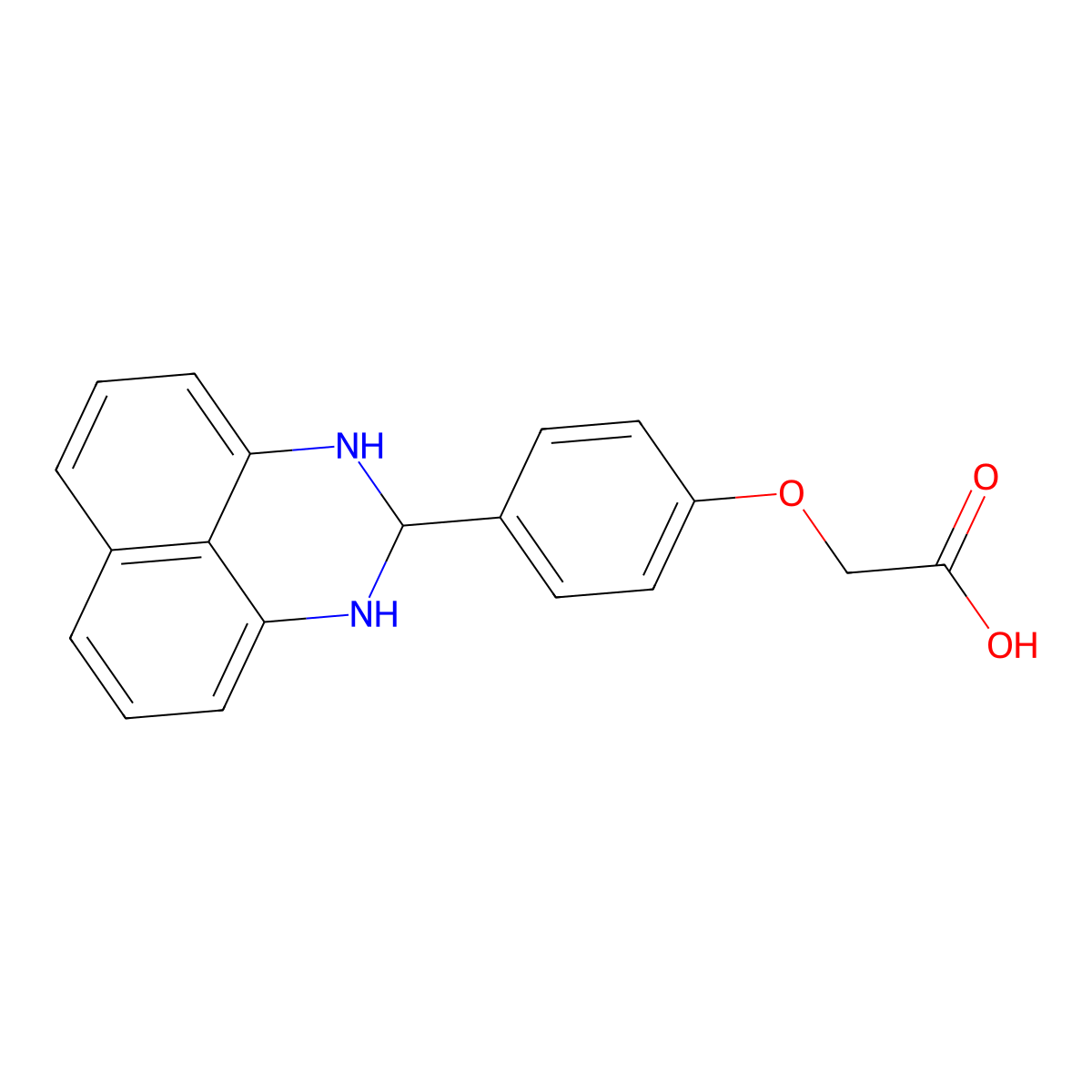 2-[4-(2,3-dihydro-1H-perimidin-2-yl)phenoxy]acetic acid molecular structure, CAS 1378255-25-4