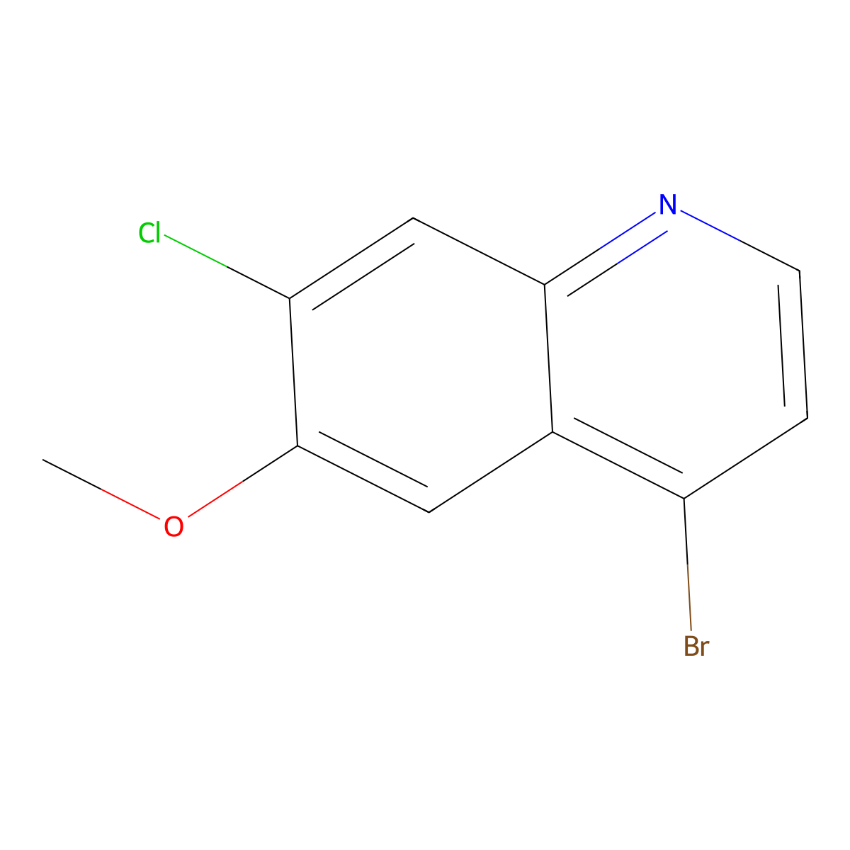 4-Bromo-7-chloro-6-methoxyquinoline molecular structure, CAS 1378255-29-8