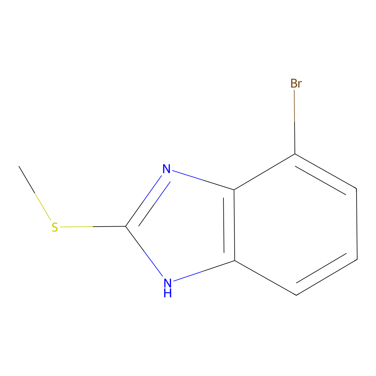 4-Bromo-2-(methylthio)-1H-benzo[d]imidazole molecular structure, CAS 1378255-36-7