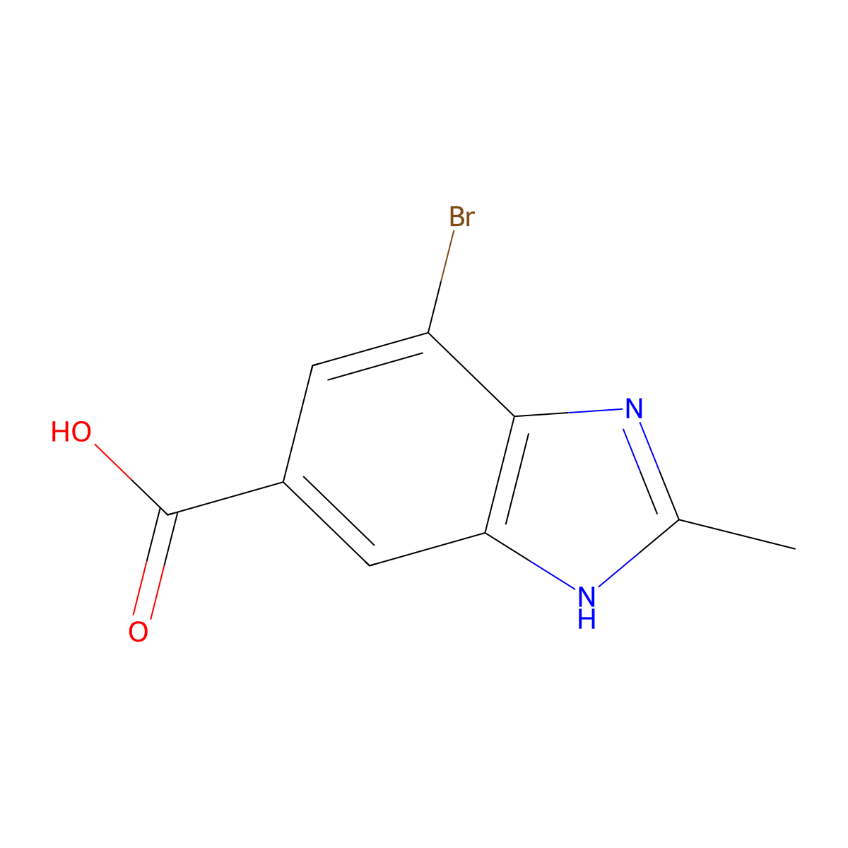 7-Bromo-2-methyl-1H-benzo[d]imidazole-5-carboxylic acid molecular structure, CAS 1378255-43-6