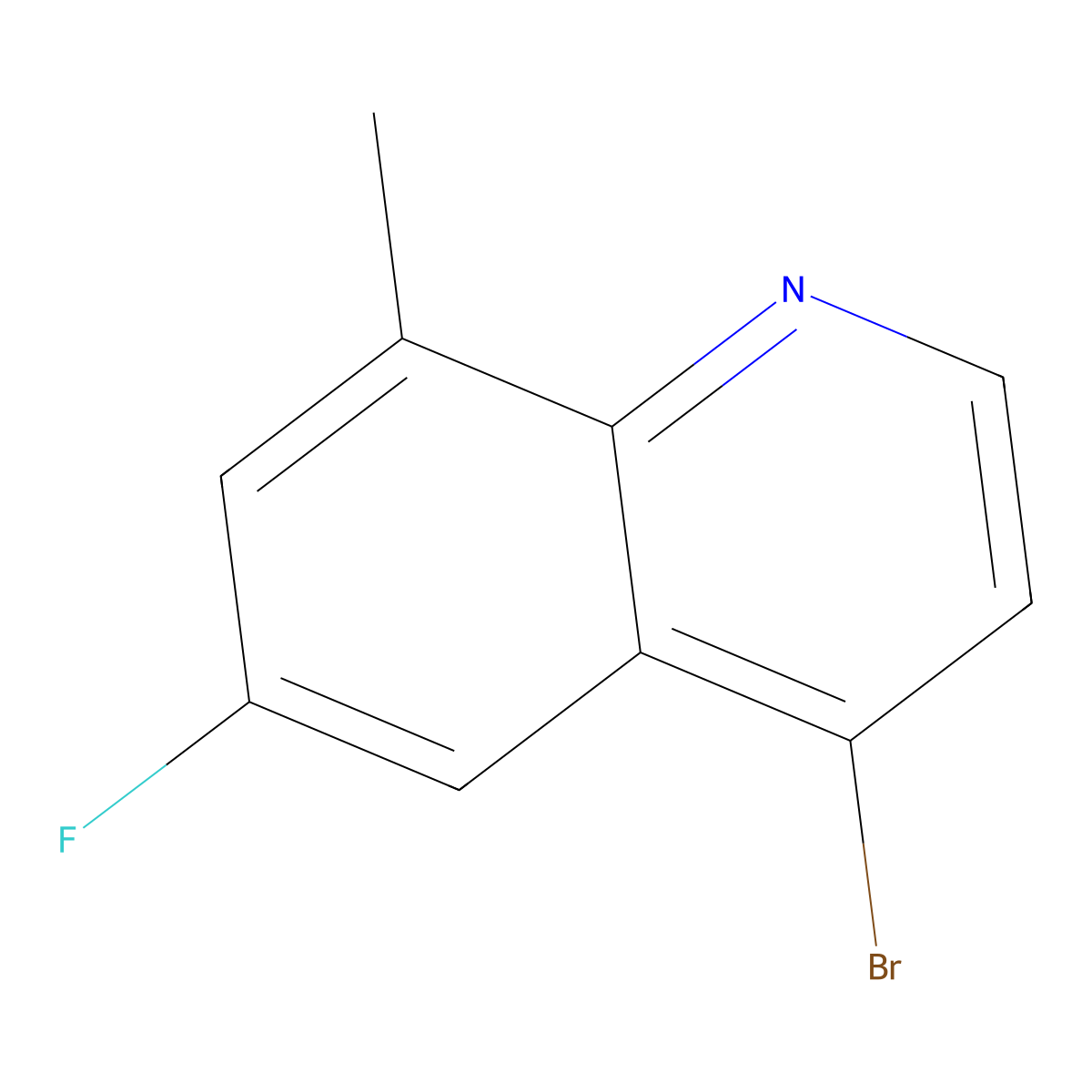 4-Bromo-6-fluoro-8-methylquinoline molecular structure, CAS 1378255-46-9