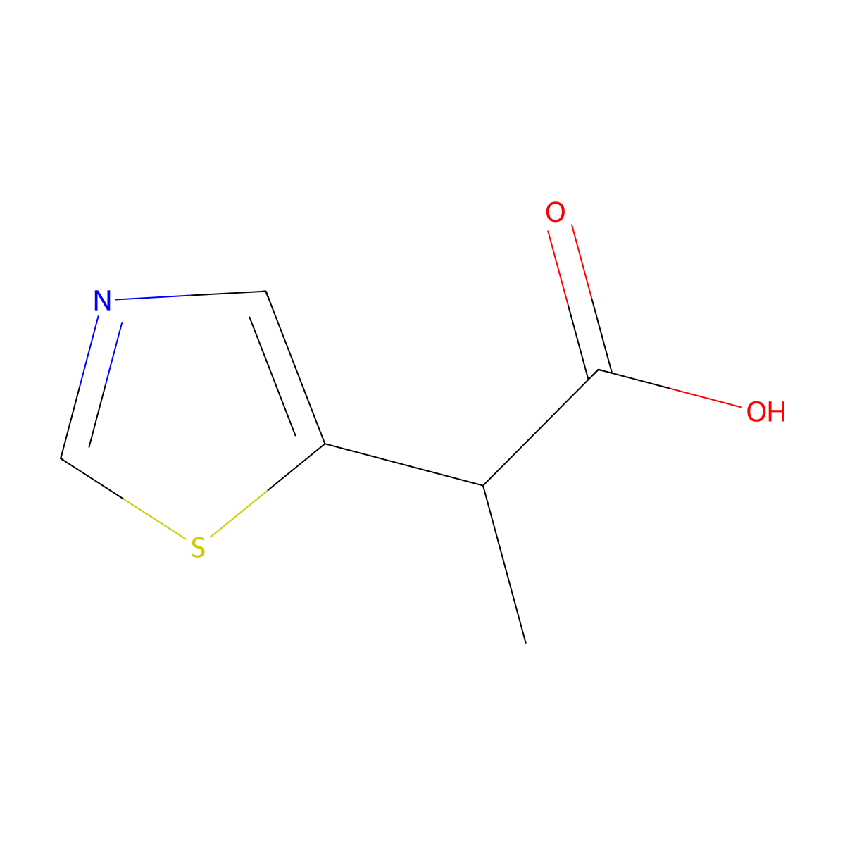 2-(1,3-Thiazol-5-yl)propanoic acid molecular structure, CAS 1378258-78-6