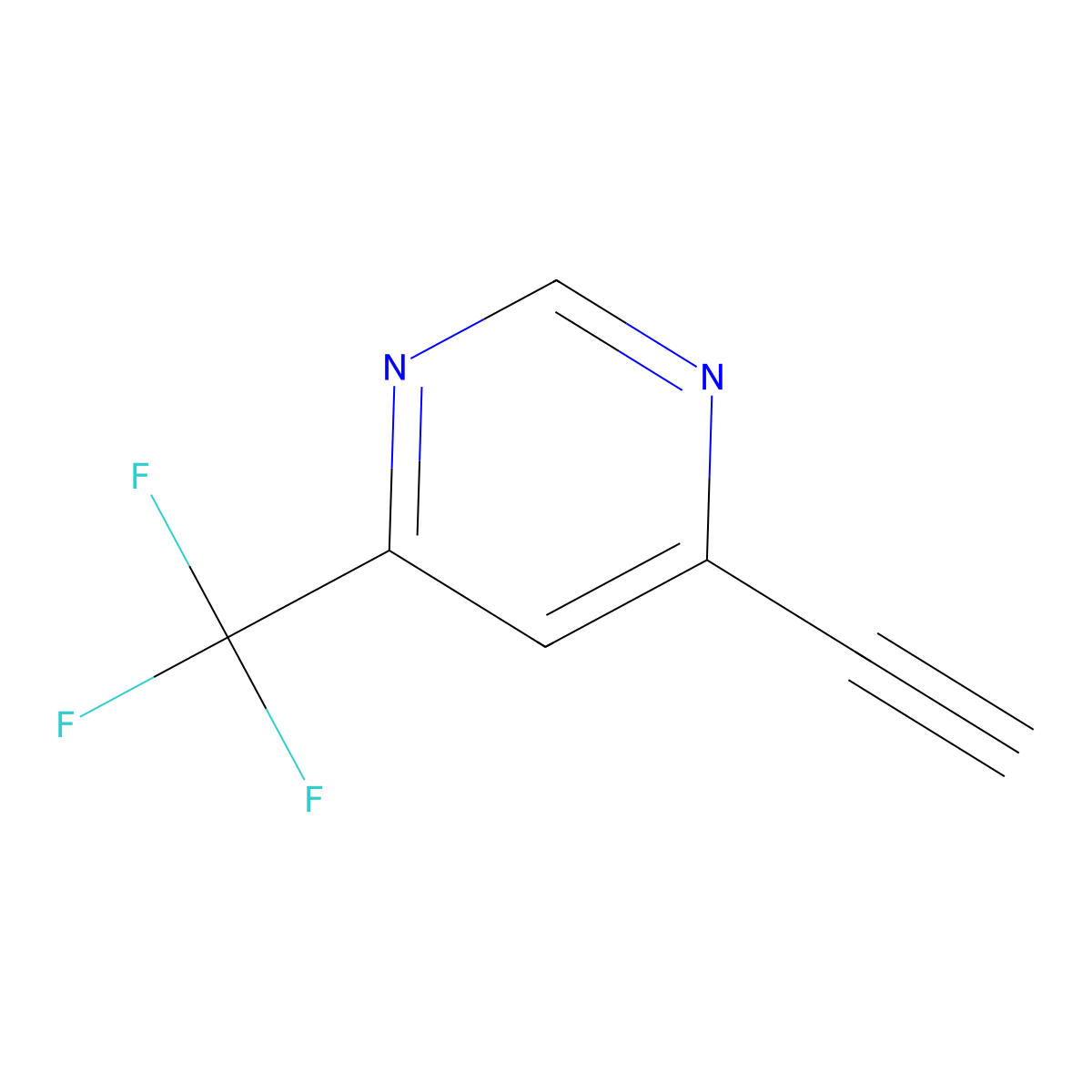 4-Ethynyl-6-(trifluoromethyl)pyrimidine molecular structure, CAS 1378258-80-0