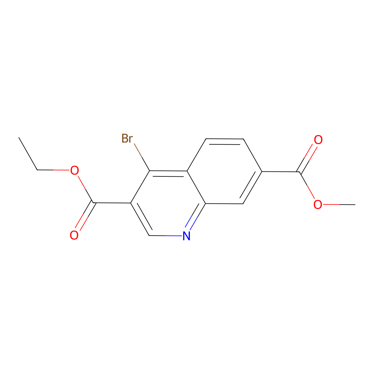 3-Ethyl 7-methyl 4-bromoquinoline-3,7-dicarboxylate molecular structure, CAS 1378259-37-0
