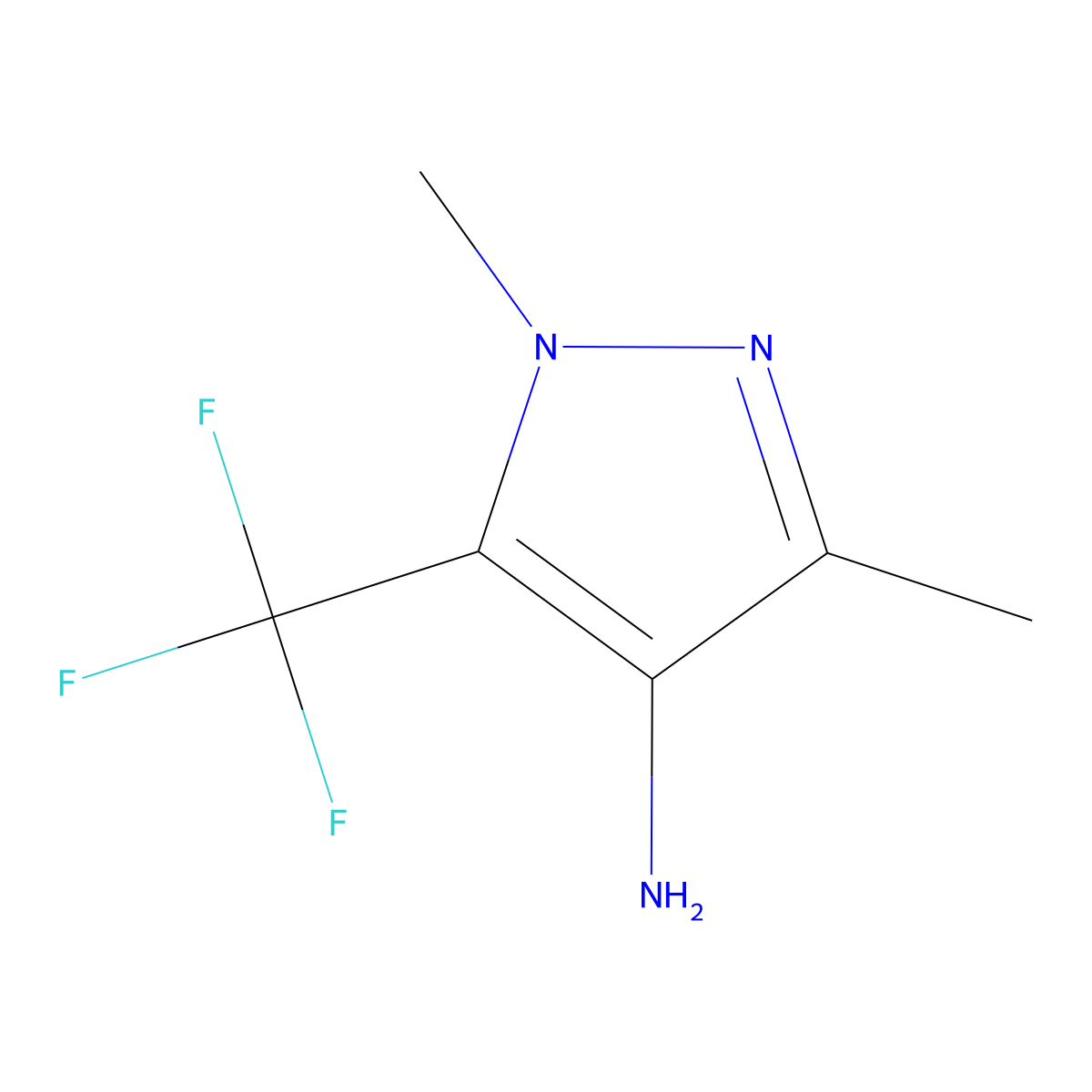 1,3-dimethyl-5-(trifluoromethyl)-1H-pyrazol-4-amine molecular structure, CAS 1378259-38-1