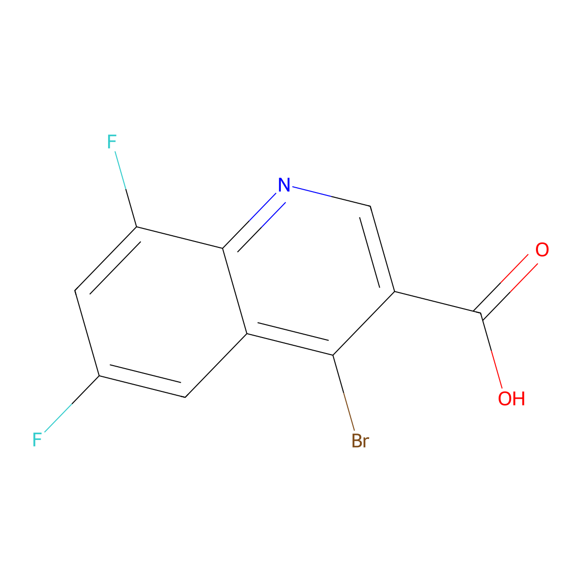 4-Bromo-6,8-difluoroquinoline-3-carboxylic acid molecular structure, CAS 1378259-78-9